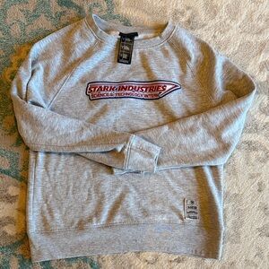 Marvel Gray Sweatshirt with Red Stark Industries Logo